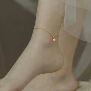 Freshwater Pearl Anklet 14K Chain Style Jewelry