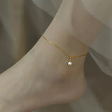 Freshwater Pearl Anklet 14K Chain Style Jewelry