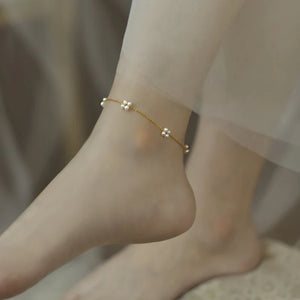 Freshwater Pearl Anklet 14K Plated Necklace Women's Jewelry