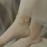 Freshwater Pearl Anklet 14K Plated Necklace Women's Jewelry