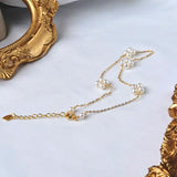Freshwater Pearl Anklet 14K Plated Necklace Women's Jewelry