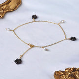 Freshwater Pearl Anklet Garnet 14KGold Filled Chain Fine Jewelry