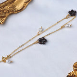 Freshwater Pearl Anklet Garnet 14K Gold Filled Chain