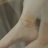 Natural Freshwater Pearl Anklet with 14K Chain-Like Ladies Bracelet