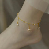 Natural Freshwater Pearl Anklet with 14K Chain-Like Ladies Bracelet