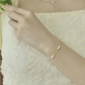 Freshwater Pearl Bracelet Custom 14K Injection Adjustable Chain
