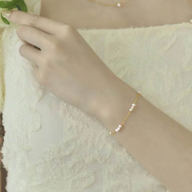 Freshwater Pearl Bracelet Custom 14K Injection Adjustable Chain
