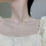 Freshwater Pearl Necklace 14K Plated Choker Adjustable Party Gift Women