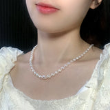 Gradient Tower Chain Choker Freshwater Pearl Necklace