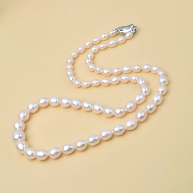 Gradient Tower Chain Choker Freshwater Pearl Necklace