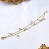 Freshwater Garnet Pearl Anklet 14K Filled Chain Fine Jewelry Gift