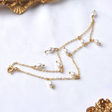 Freshwater Garnet Pearl Anklet 14K Filled Chain Fine Jewelry Gift