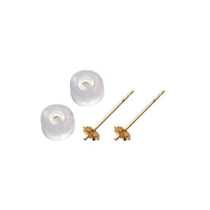 Real 18K Diy Stud Earrings Fine Pure Au750 Ear Jewelry Gift