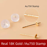 18K Gold Stud Earrings for Women - Fine Jewelry Gift