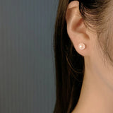 Real 18K Diy Stud Earrings Fine Pure Au750 Ear Jewelry Gift