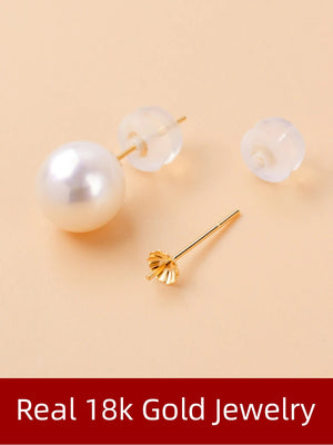 18K Gold Stud Earrings for Women - Fine Jewelry Gift