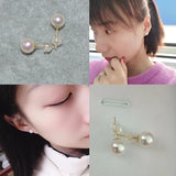 Real 18K Diy Stud Earrings Fine Pure Au750 Ear Jewelry Gift