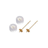 Real 18K Diy Stud Earrings Fine Pure Au750 Ear Jewelry Gift