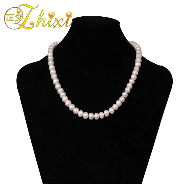 Natural Freshwater Pearl Choker Maxi Classic Woman Gift