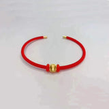 Real 18K Ball Bracelet Solid AU750 Fine Jewelry Charm Bracelet for Women