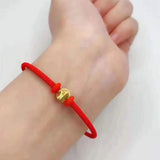 Real 18K Ball Bracelet Solid AU750 Fine Jewelry Charm Bracelet for Women