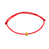 18K Bracelet Pure AU750 Ball Hand Woven Red Rope for Women
