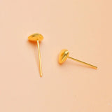 18K Gold Stud Earrings AU750 Fine Jewelry Wedding Party Gift
