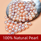 18K Pearl Pendant Necklace for Women Au750 Round Fine D207