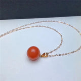 18K Red Agate Pendant Necklace Fine Jewelry Vintage Anniversary Gift