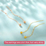 18K Yellow Drop Earrings Fine Jewelry Wedding Gift Pure AU750 Women E513