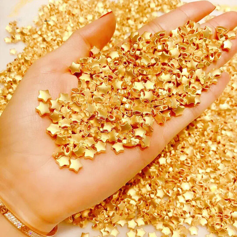 24K Gold Star Pendant Necklace Solid AU750 Chain Women Fine Jewelry X506