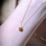 24K Gold Star Pendant Necklace Solid AU750 Chain Women Fine Jewelry X506