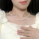 Natural Pearl Necklace Freshwater Pearl Choker Gift For Women