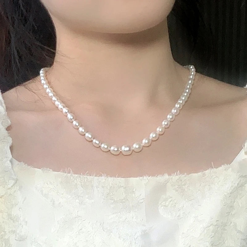 Natural Pearl Necklace Freshwater Pearl Choker Gift For Women