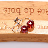 Garnet Gemstone Stud Earrings 925 Sterling Silver Ruby Ball Women Jewelry