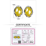 925 Silver Retro Chalcedony Agate Clip Earrings Yellow Gemstones