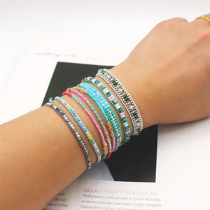 Bohemian Crystal Beads Friendship Rope Bracelets Men Women Charms Jewelry