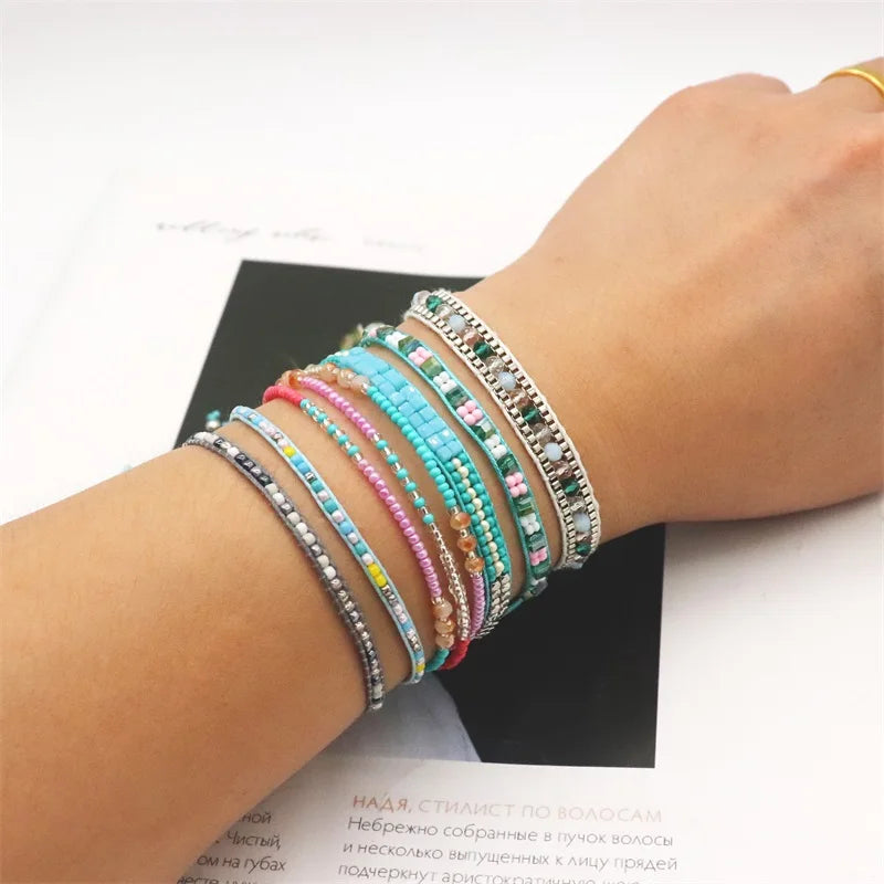 Bohemian Crystal Beads Friendship Rope Bracelets Men Women Charms Jewelry