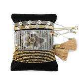Boho Bracelet Women Flowers Pattern Woven Bracelets Ethnic