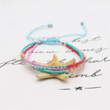 Bohemia Weave Rope Chain Bracelets Crystal Seed Beads Charms Wristband Jewelry