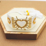 Mexican Heart Bracelet Women Tassel Crystal Bead Jewelry Gift