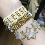 Bohemian Star Bracelet Women Bead Woven Tassel Bracelet Adjustable