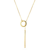 Sterling Silver Long Pendant Necklace Romantic Yellow Silver Fine Jewelry