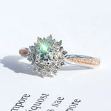 Adjustable Sunflower Wedding Ring CZ Double Christmas Gift Jewelry