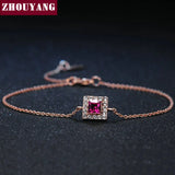 Bracelet On The Leg Women's Summer Beach Anklet Top Square Rose Crystal