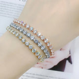 Rose Tennis Bracelet 4 Claws CZ Wedding Jewelry