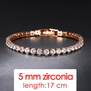 Rose Tennis Bracelet 4 Claws CZ Wedding Jewelry