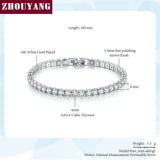 Rose Tennis Bracelet 4 Claws CZ Wedding Jewelry