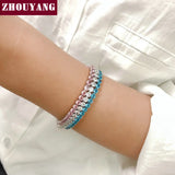 Rose Tennis Bracelet 4 Claws CZ Wedding Jewelry
