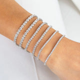 Rose Tennis Bracelet 4 Claws CZ Wedding Jewelry